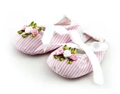 Buty dla dziewczynek - Śliczne bawełniane buciki niemowlęce r. 0-6 m-cy - miniaturka - grafika 1