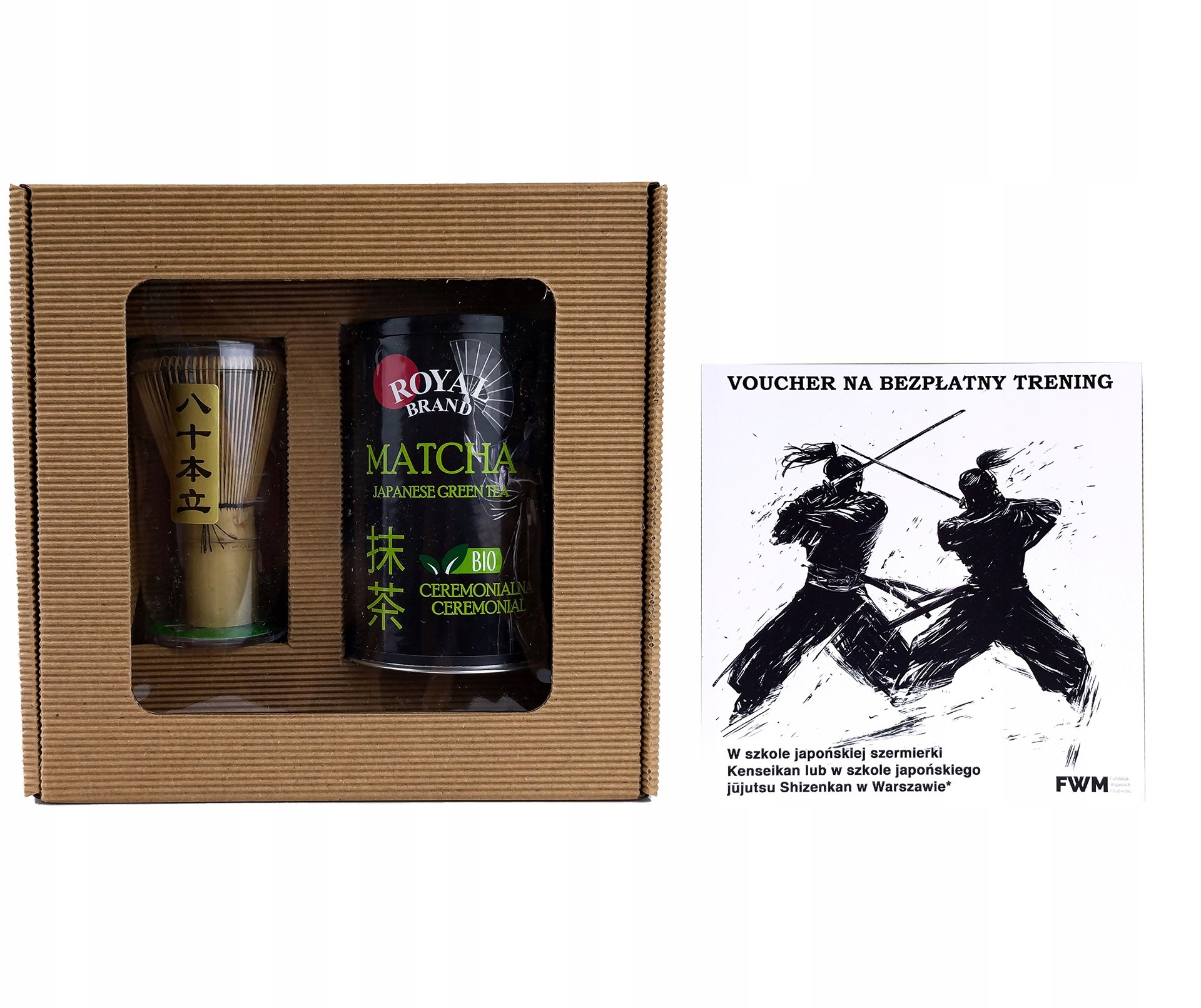 Zestaw Do Matcha Ceremonialna Bio 100 g z Chasen Voucher Samuraj Trening