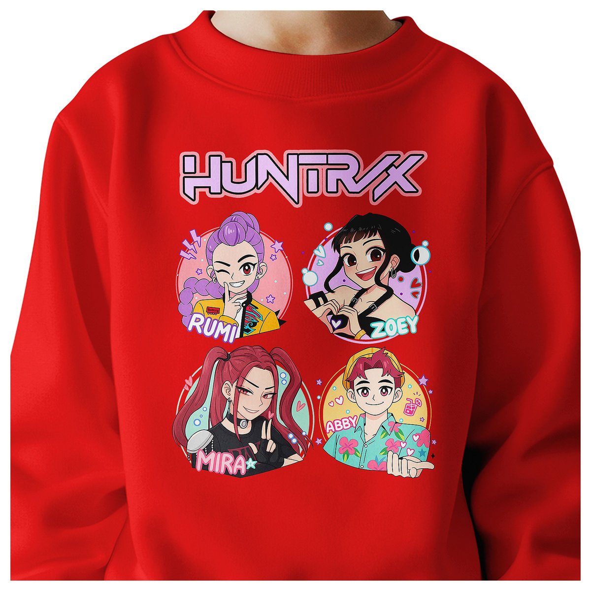 BLUZA DZIECIĘCA K-POPOWE ŁOWCZYNIE DEMONÓW HUNTRIX 122-128 BAWEŁNIANA