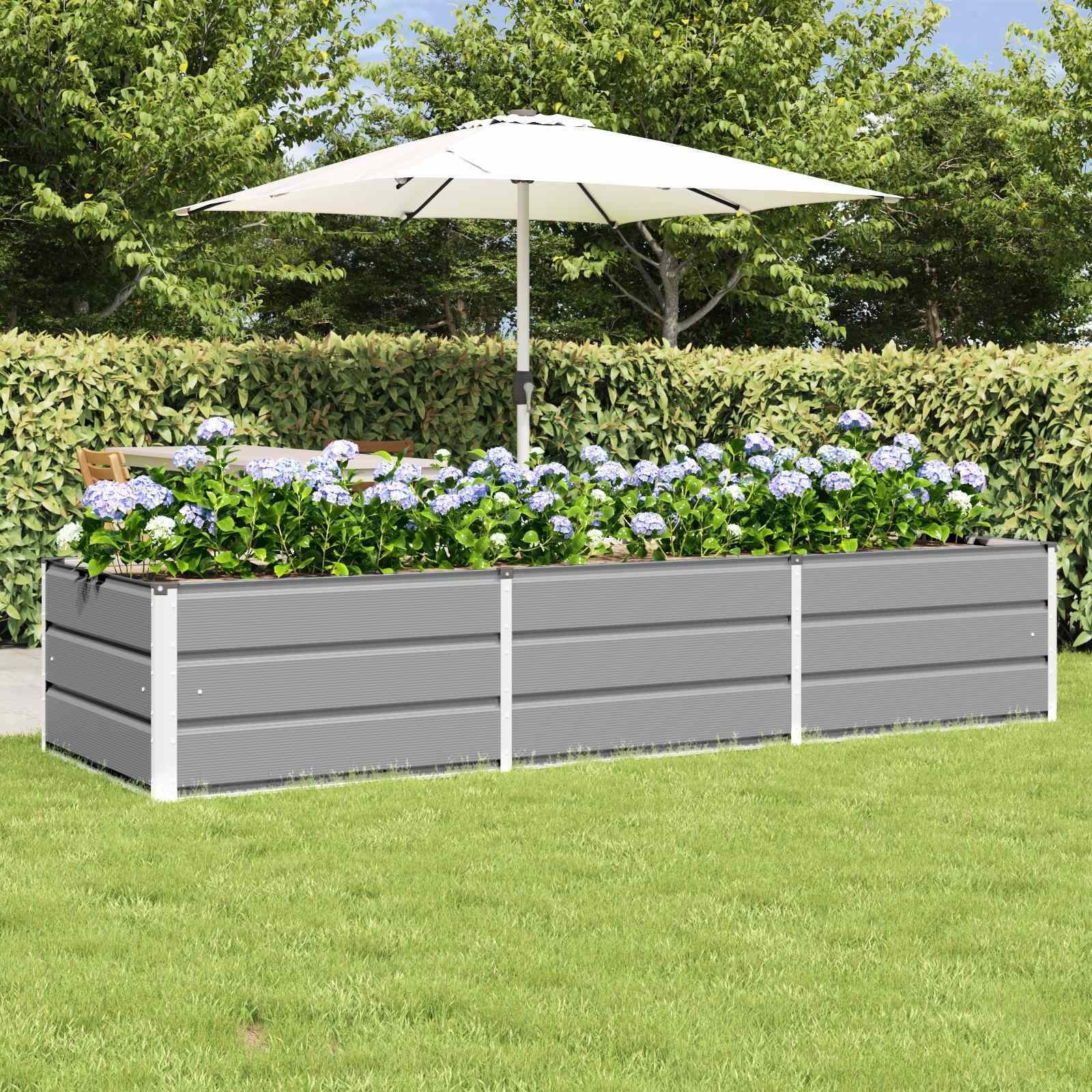 vidaXL Donica Jasnoszary 240 x 80 x 45 cm Stal