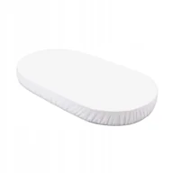 Prześcieradła dla dzieci - Waldin Prześcieradło z bawełny organicznej 73cm do małego owalnego łóżeczka 7w1 białe - miniaturka - grafika 1