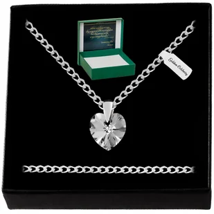 SREBRNY NASZYJNIK SERDUSZKO SWAROVSKI 925 ŁAŃCUSZEK ZAWIESZKA DLA SIOSTRY - Łańcuszki - miniaturka - grafika 1