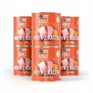 John Dog PUMPKIN Adult indyk kaczka i dynią800g*6 - Mokra karma dla psów - miniaturka - grafika 1