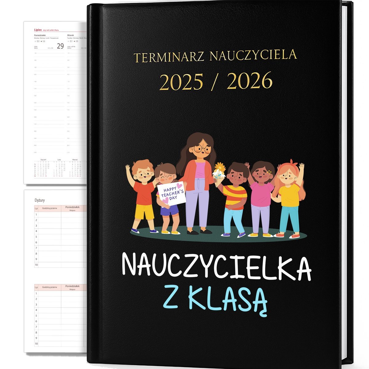 KALENDARZ NAUCZYCIELSKI TERMINARZ PLANER A5 2025/2026 NAUCZYCIELKA Z KLASĄ