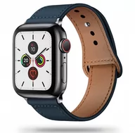 Akcesoria do smartwatchy - GK PROTECTION, Skórzany pasek Apple Watch 1/2/3/4/5/6/SE (42/44 mm), niebieski - miniaturka - grafika 1