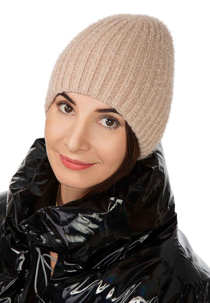 Czapka zimowa damska beżowa