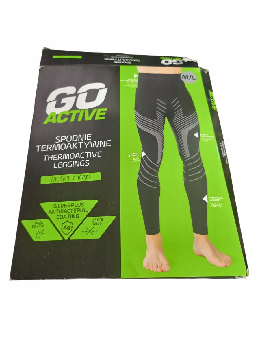 Legginsy GO ACTIVE Z JONAMI SREBRA czarny rozmiar M/L