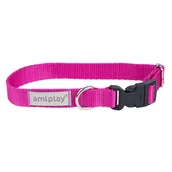 Obroże dla psów - Amiplay Samba Obroża Regulowana Xs 18-30X1Cm Różowa Dla Psa - miniaturka - grafika 1