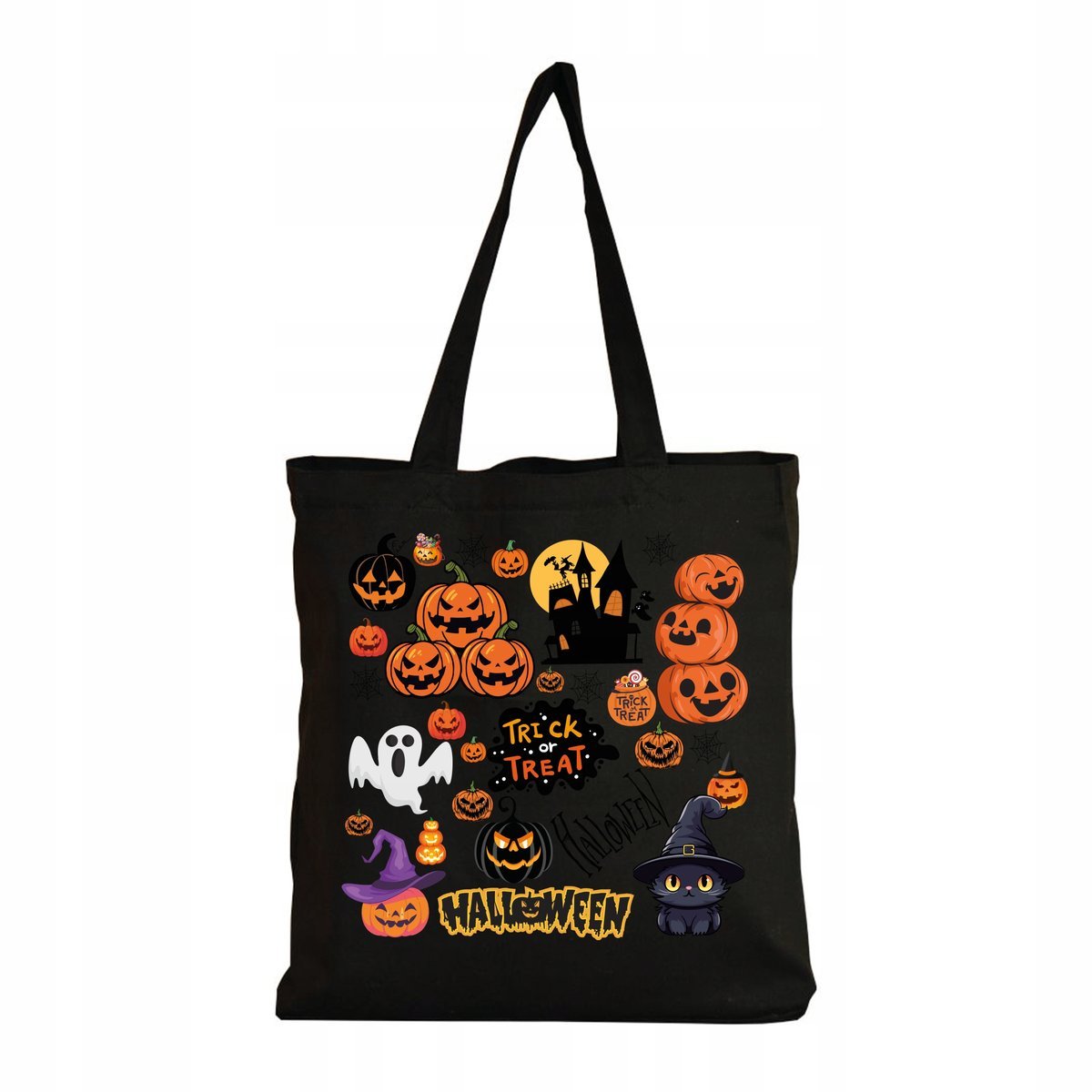 Eko Torba na ramię Zakupy Shopper Torebka Bawełniana Dynia Halloween #3