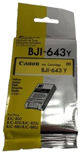 Oryginał Tusz Canon BJI643Y 1012A003 do Canon BJ800 BJ820 | 500 str. | yellow, pudełko zastępcze, oryginalny airbag/folia - Tusze oryginalne - miniaturka - grafika 1