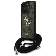 Etui i futerały do telefonów - Etui Guess 4G Big Logo Cord Stap Crossbody do iPhone 16 Pro Max brązowy - miniaturka - grafika 1