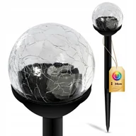 Lampy ogrodowe - Lampa Solarna Ogrodowa LED Wbijana Kulka RGB IP44 34cm Czujnik Zmierzchu - miniaturka - grafika 1