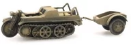 Kolekcjonerskie modele pojazdów - SdKfz 2 Kettenkrad z przyczepką afryka Gotowy Model H0 Artitec - miniaturka - grafika 1