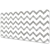 Podkładki na biurko - Ochronna mata na biurko Srebrne zygzaki 90x45 cm - miniaturka - grafika 1