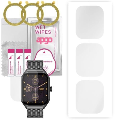 3x folia ochronna hydrożelowa do Rubicon RNCF03 - apgo Smartwatch Hydrogel Protection Ochrona na ekran smartwatcha