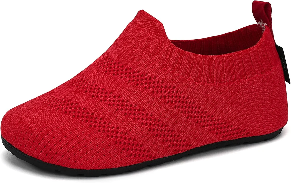 KAPCIE DZIECIĘCE LEKKIE DOMOWE Z DZIANINY CZERWONE 30/31
