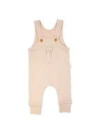 Kombinezony dla dzieci - Niemowlęce ogrodniczki bawełniane z kieszonką beżowe Nicol,r.62 - miniaturka - grafika 1