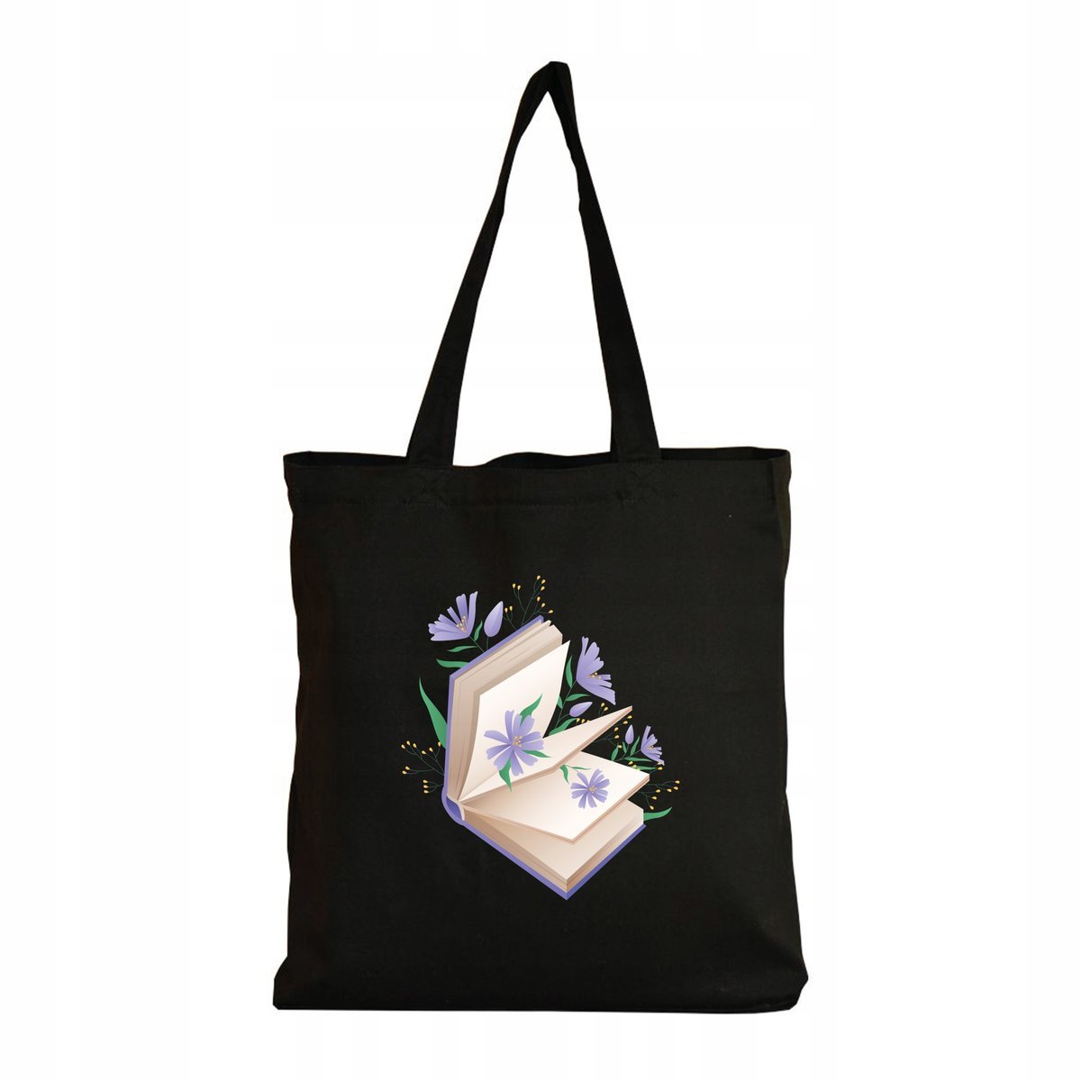 Eko Torba Bawełniana na ramię Shopper Eco Torebka Zakupy Książka Kwiaty 5
