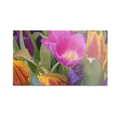 Deski do krojenia - Szklana deska do krojenia HOMEPRINT Kolorowe kwiaty ogrodowe 60x52 cm - miniaturka - grafika 1