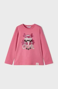 Mayoral longsleeve dziecięcy kolor różowy - Bluzki dla dziewczynek - miniaturka - grafika 1