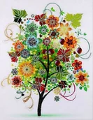 Dekoratorstwo - Haft Diamentowy Jesienne Drzewo 45x55 cm - miniaturka - grafika 1