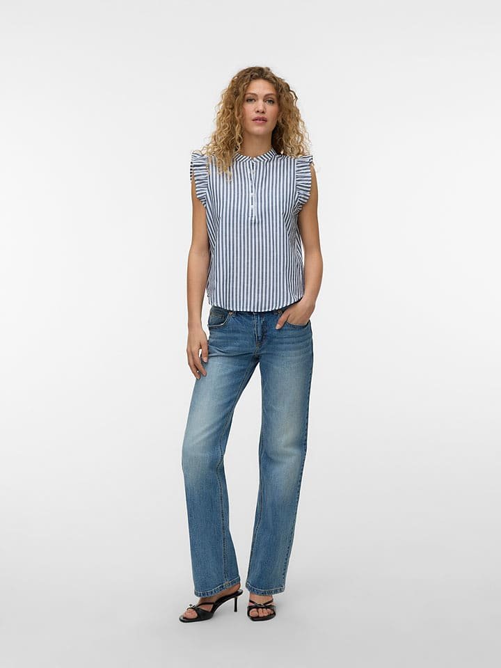 Vero Moda Bluzka w kolorze niebiesko-białym
