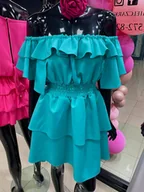 Sukienki - Sukienka hiszpanka Valentina by Mielczarkowski polski produkt - ciemny turkus - MIELCZARKOWSKI - miniaturka - grafika 1