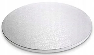 Podkład srebrny pod tort ciasto dekoracja urodziny okrągły 25cm podkładka - Dodatki do ciast w proszku - miniaturka - grafika 1