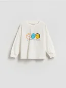 Bluzki dla niemowląt - Reserved - Longsleeve SmileyWorld® - złamana biel - miniaturka - grafika 1