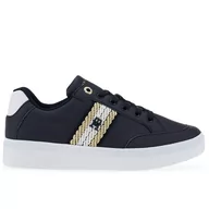 Buty sportowe damskie - Buty Tommy Hilfiger Court Sneaker With Webbing FW0FW07106-DW6 - granatowe - miniaturka - grafika 1