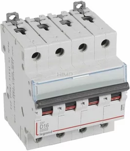 Legrand WYŁĄCZNIK NADPRĄDOWY S 314 4P D 16A 10000A SERII DX3 409533 - Bezpieczniki elektryczne - miniaturka - grafika 1