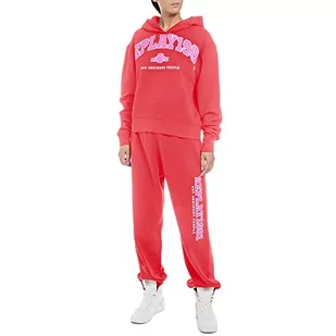 Replay Damska bluza z kapturem, 353 czerwony, XXS - Bluzy damskie - miniaturka - grafika 1