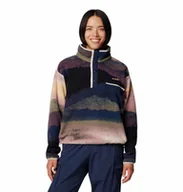 Koszulki sportowe damskie - Damski polar nierozpinany bez kaptura Columbia Helvetia II Printed Crop - granatowy - COLUMBIA - miniaturka - grafika 1