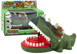 Gra Zręcznościowa Gryzący Dinozaur Triceratops Zielony Światła Dźwięki - Zabawki zręcznościowe - miniaturka - grafika 1