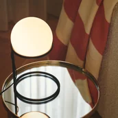 Lampy stojące - Nordlux Lampa stołowa Wilson, metal, czarny, klosz szklany - miniaturka - grafika 1