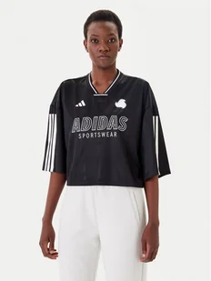 adidas T-Shirt Tiro Cut 3-Stripes JG4097 Czarny Oversize - Koszulki i topy damskie - miniaturka - grafika 1