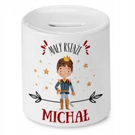 Skarbonki - Skarbonka 330 ml Dla Michała Syna Dziecka Prezent z Nadrukiem ze Zdjęciem - miniaturka - grafika 1