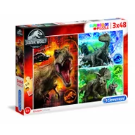 Puzzle - Clementoni Puzzle 3x48 Super kolor Jurassic World - miniaturka - grafika 1