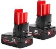 Akcesoria do odkurzaczy - 2x Akumulator Bateria do Millwaukee Powarobor M12B6 2 Pack – 12V 6.0Ah - miniaturka - grafika 1