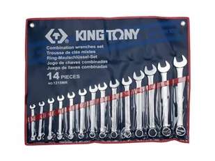 KING TONY Zestaw kluczy płasko-oczkowych 1215MR, 8-24 mm - Zestawy narzędziowe - miniaturka - grafika 1