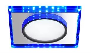 Candellux Lighting oczko led niebieski SSP-22 CH/TR+BL 2263892 kwadratowe szklane do wpuszczenia sufitowe 2263892 - Oprawy, klosze i abażury - miniaturka - grafika 1
