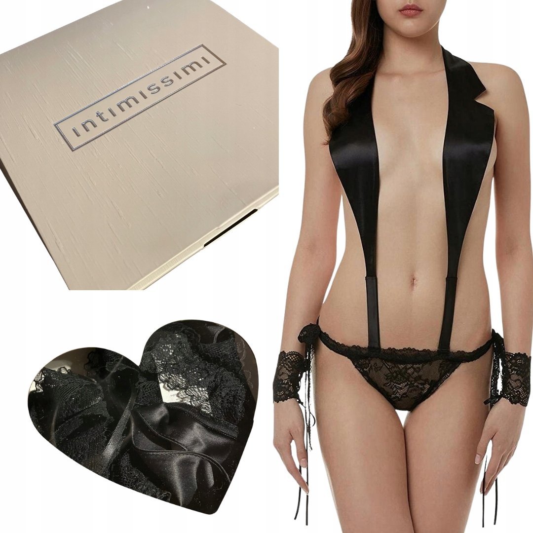 Intimissimi body koronka strój czarny seksowna bielizna rozmiar uniwersalny