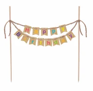 Dekoracje i nakrycia stołu na imprezę - Dekoracja tortu Happy Birthday - Kraft Balloons - miniaturka - grafika 1