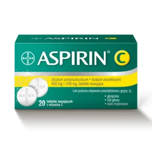 Bayer Aspirin C 20 szt. - Przeziębienie i grypa Bayer Aspirin C 20 szt. - Przeziębienie i grypa - miniaturka - grafika 1