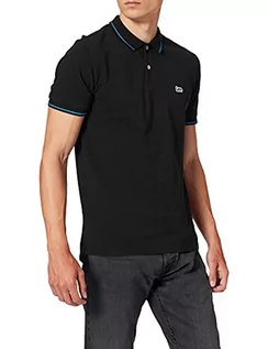 Koszulki męskie - Lee Męska koszulka polo PIQUE POLO BLACK, Ecru (Black 01), S - grafika 1