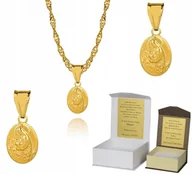 Biżuteria dla dzieci - Złoty łańcuszek srebro Medalik Jezus 55 cm DEDYKACJA S3M34 - miniaturka - grafika 1