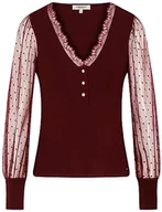 Koszulki i topy damskie - Morgan Koszulka damska 222-Teana, czerwony aksamit, XS - miniaturka - grafika 1