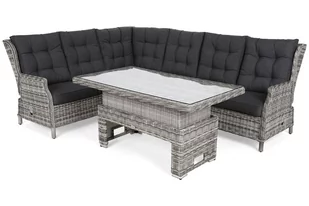 HOME &amp; GARDEN Narożnik ogrodowy technorattanowy Trivento Light Grey / Grey Melange 379558 - Sofy ogrodowe - miniaturka - grafika 1