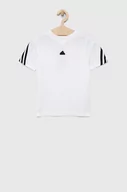 Koszulki dla chłopców - adidas t-shirt bawełniany dziecięcy U FI 3S kolor biały z aplikacją - miniaturka - grafika 1