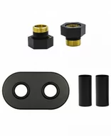 Akcesoria grzewcze - Zestaw maskujący rozeta owalna + tuleje + złączki GZ1/2 x GW3/4 czarny str. Twins/Unico - miniaturka - grafika 1